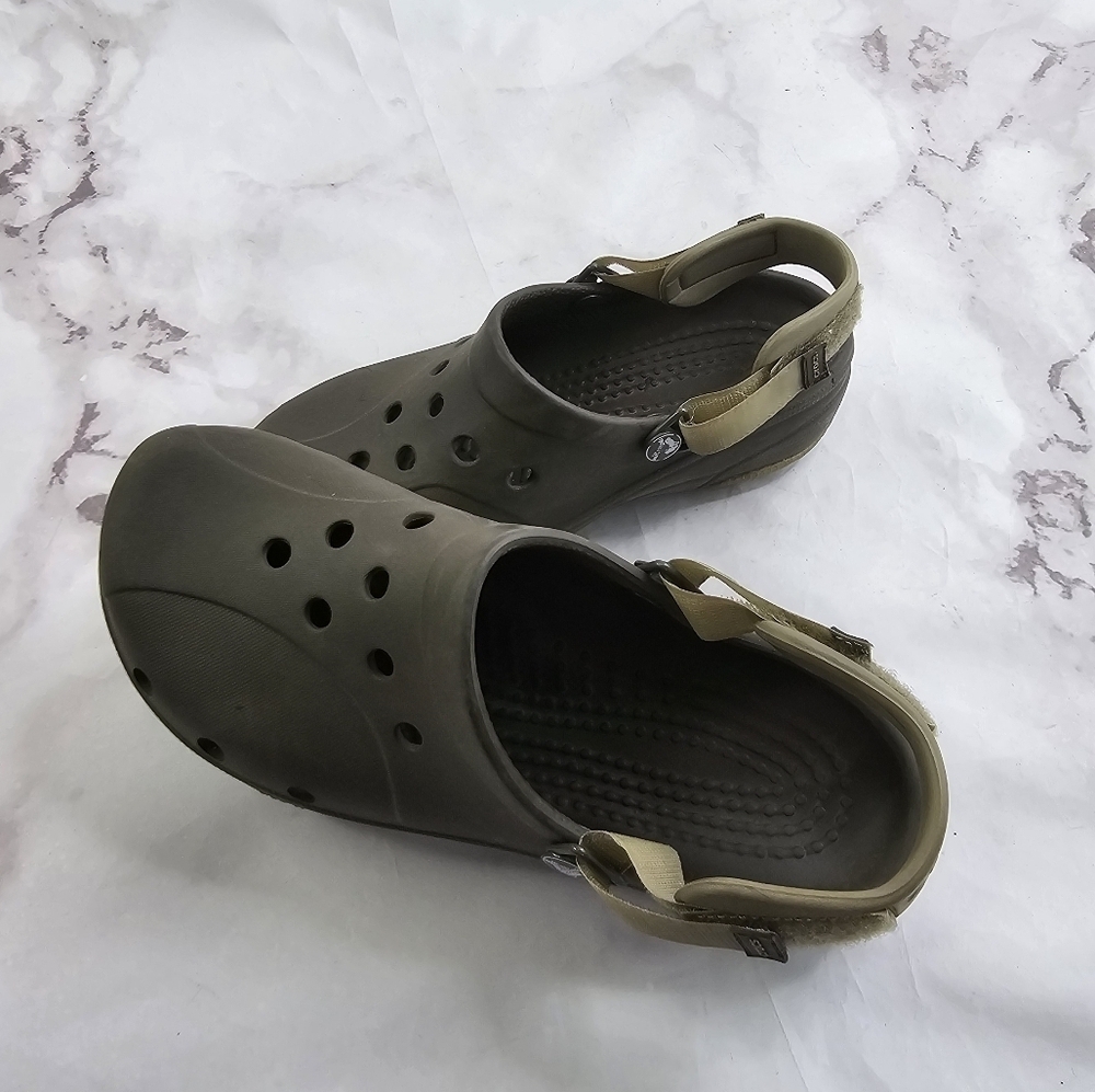 Crocs Sandal Womens 11 Mens Size 9 Brown All Terrain Shoe Sport Adjustable